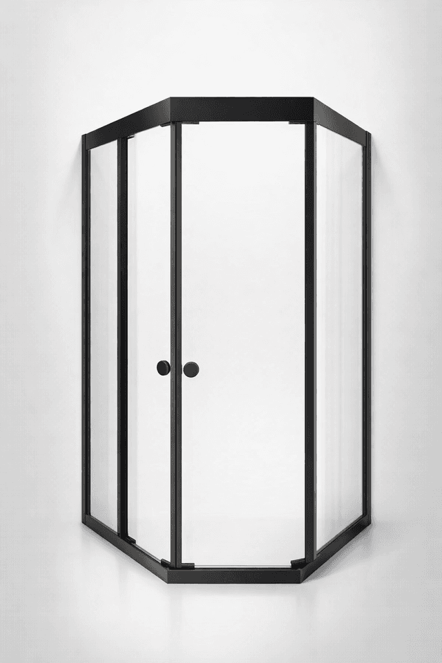 304不鏽鋼雙移門鑽石形浴屏